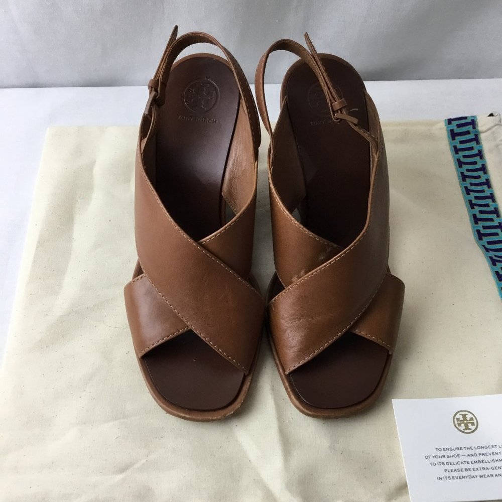 TORY BURCH  Crossover Wedge Sandals